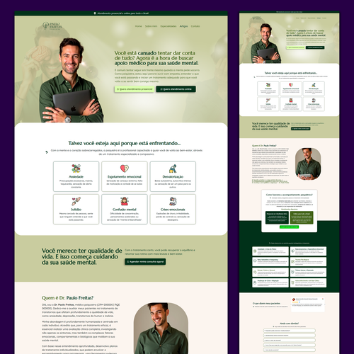 template elementor site de psiquiatra