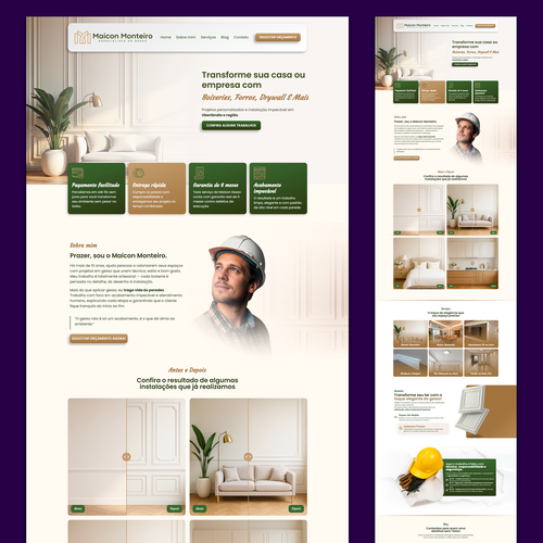 template elementor site de gesseiro
